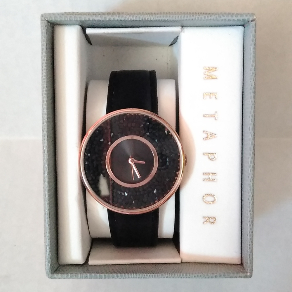 Metaphor Black & Rose Gold Watch
